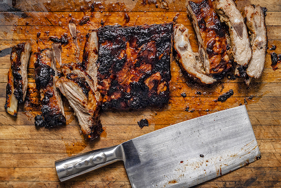 ribs on a cutting board