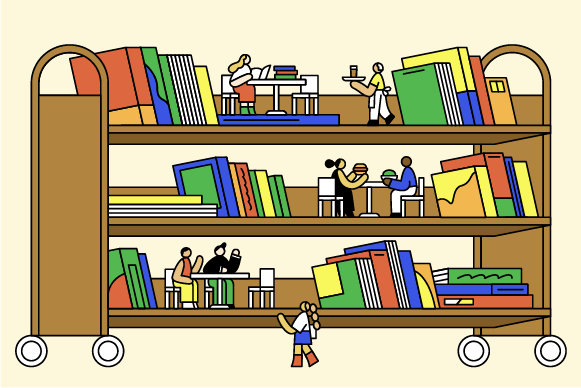 library cart illustration