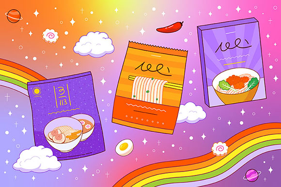 ramen noodle illustration